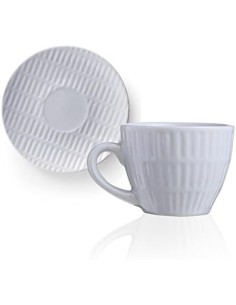 Teorema set 6 tazzine da caffè in stoneware grigio chiaro con piattino | Brandani -BRANDANI 2