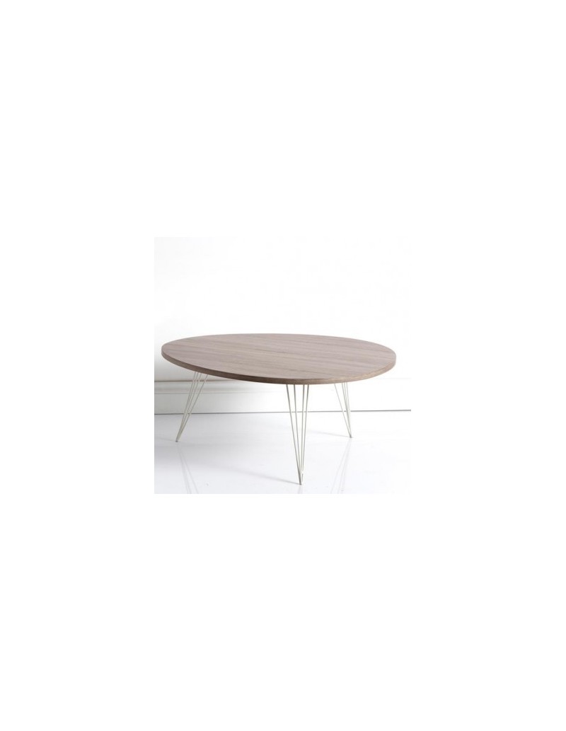 Tavolino da salotto Basic 90x90 cm piano MDF laminato grigio, gambe in metallo | Brandani -BRANDANI