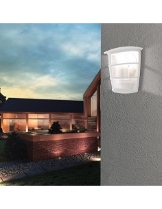 Applique lanterna da esterno Aloria in alluminio bianco e policarbonato, E27, IP44 | Eglo -EGLO 2