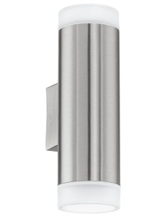Applique da esterno Riga a cilindro in acciaio inox, diffusori satinati, GU10, IP54 | Eglo -EGLO
