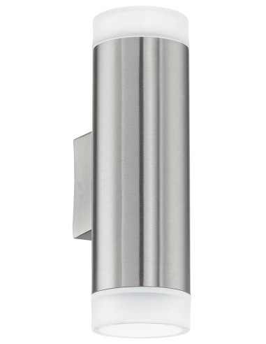 Applique per esterno a cilindro doppia emissione in acciaio inox collezione RIGA LED -EGLO