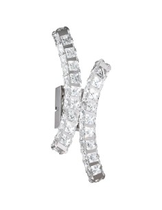 Applique LED Toneria in acciaio cromo con archi in cristallo trasparente, 12 W | Eglo
