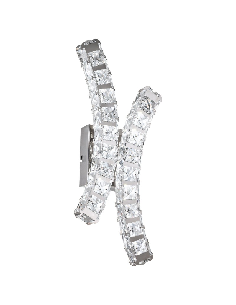 Applique LED Toneria in acciaio cromo con archi in cristallo trasparente, 12 W | Eglo -EGLO