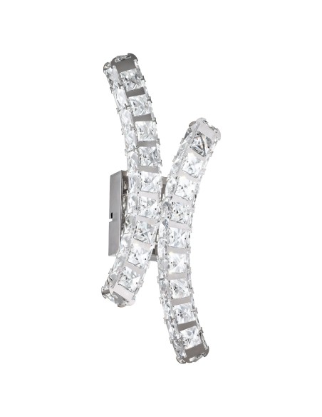 Applique LED Toneria in acciaio cromo con archi in cristallo trasparente, 12 W | Eglo -EGLO