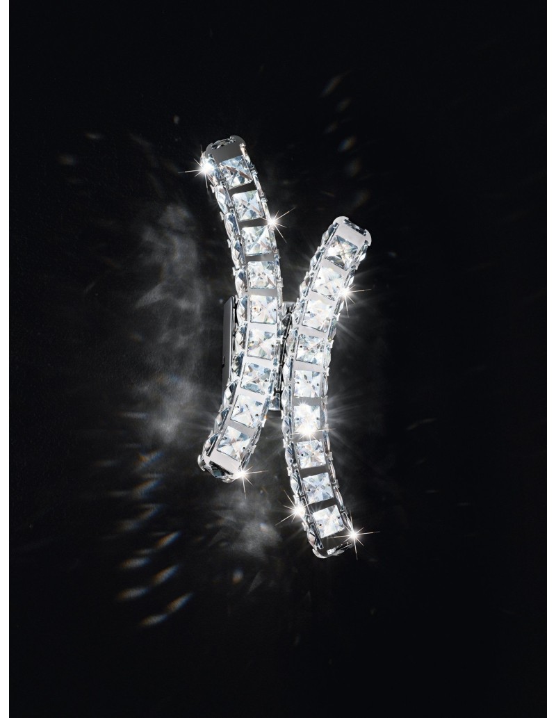 Applique LED Toneria in acciaio cromo con archi in cristallo trasparente, 12 W | Eglo -EGLO