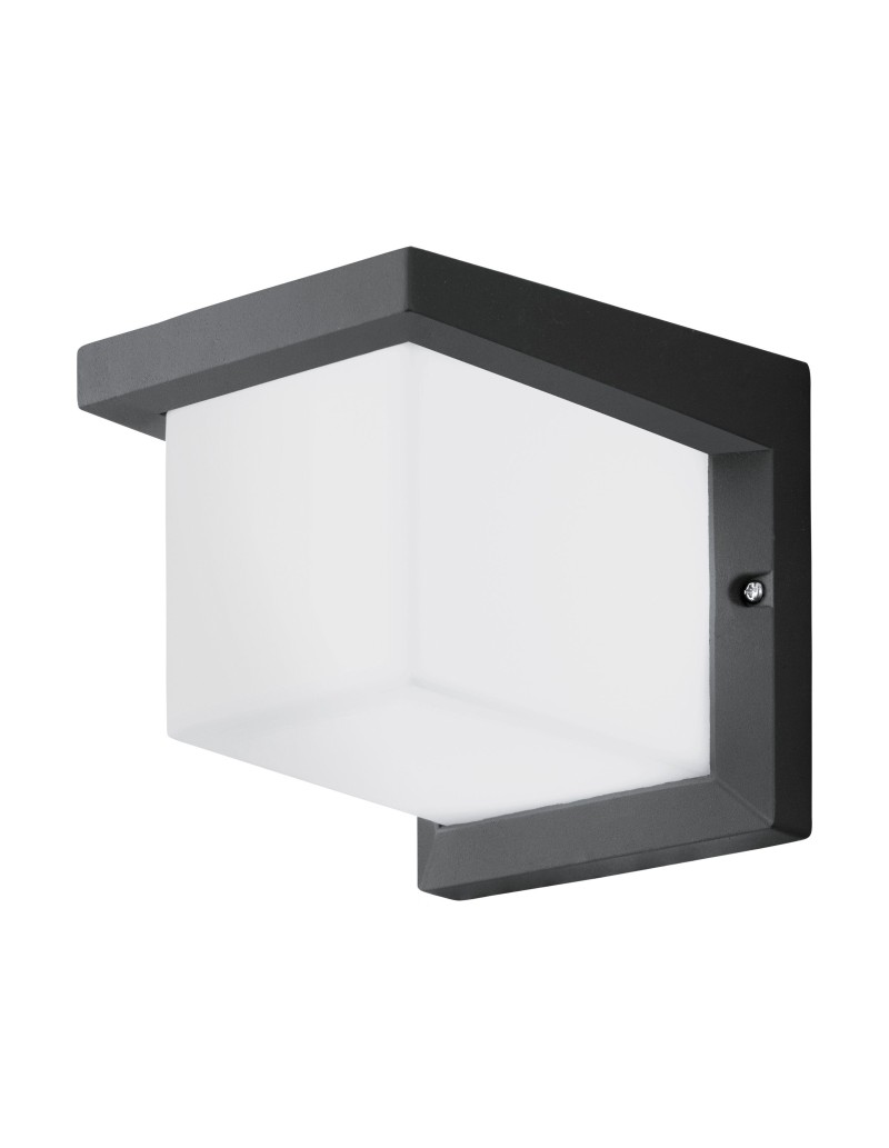 Applique LED da esterno Desella 1 quadrata in alluminio antracite, 10 W, IP55 | Eglo -EGLO