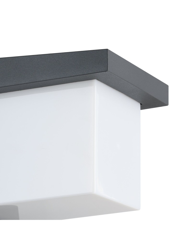 Applique LED da esterno Desella 1 quadrata in alluminio antracite, 10 W, IP55 | Eglo -EGLO