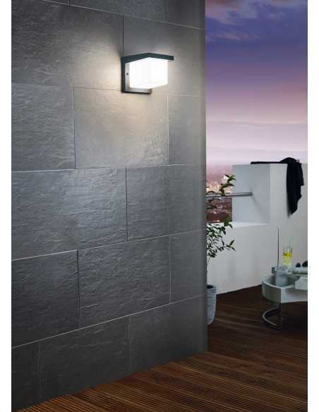Applique LED da esterno Desella 1 quadrata in alluminio antracite, 10 W, IP55 | Eglo -EGLO