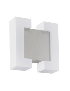 Applique LED da esterno Sitia quadrata in metallo nichel con diffusori a U, IP44 | Eglo -EGLO