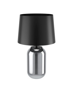 Lampada da tavolo Cuite in vetro nero trasparente con paralume in acciaio nero, E27 | Eglo -EGLO
