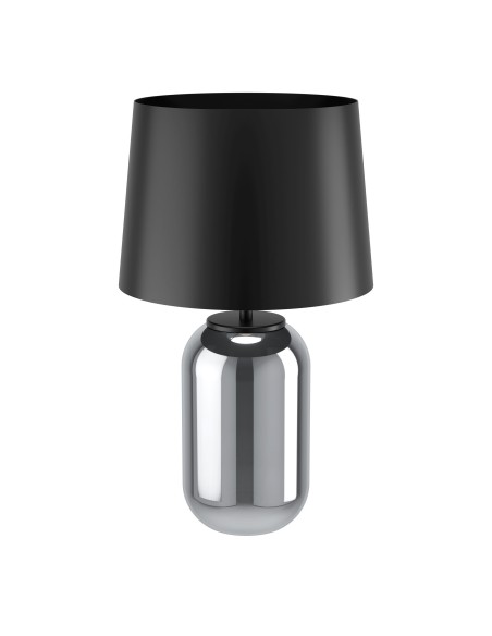 Lampada da tavolo Cuite in vetro nero trasparente con paralume in acciaio nero, E27 | Eglo -EGLO
