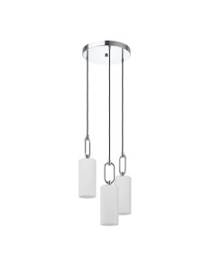 Lampada a sospensione Majana 3 pendenti in vetro opale bianco e cromo, E27 | Eglo -EGLO