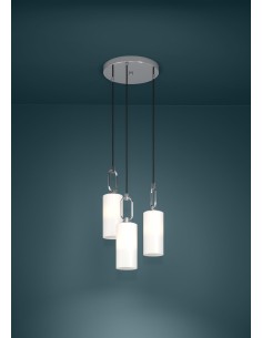 Lampada a sospensione Majana 3 pendenti in vetro opale bianco e cromo, E27 | Eglo -EGLO 2