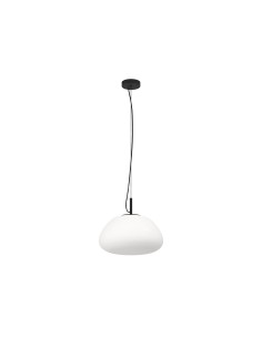 Lampada a sospensione Balmes Ø 41,5 in vetro opale asimmetrico e nero, E27 | Eglo -EGLO