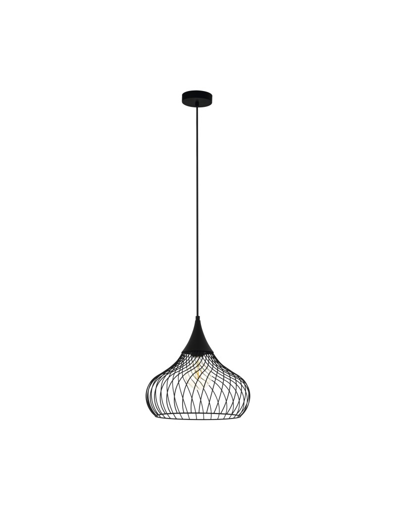 Sospensione Staverton Ø 36,5 in reticolato di metallo nero, industrial, E27 | Eglo -EGLO