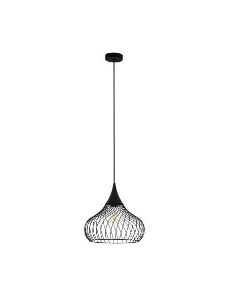 Sospensione Staverton Ø 36,5 in reticolato di metallo nero, industrial, E27 | Eglo -EGLO