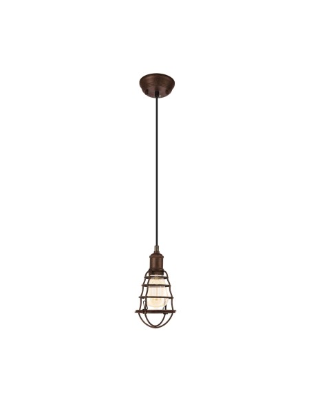 Lampada a sospensione Port Seton Ø 13 in reticolato metallico marrone anticato, E27 | Eglo -EGLO