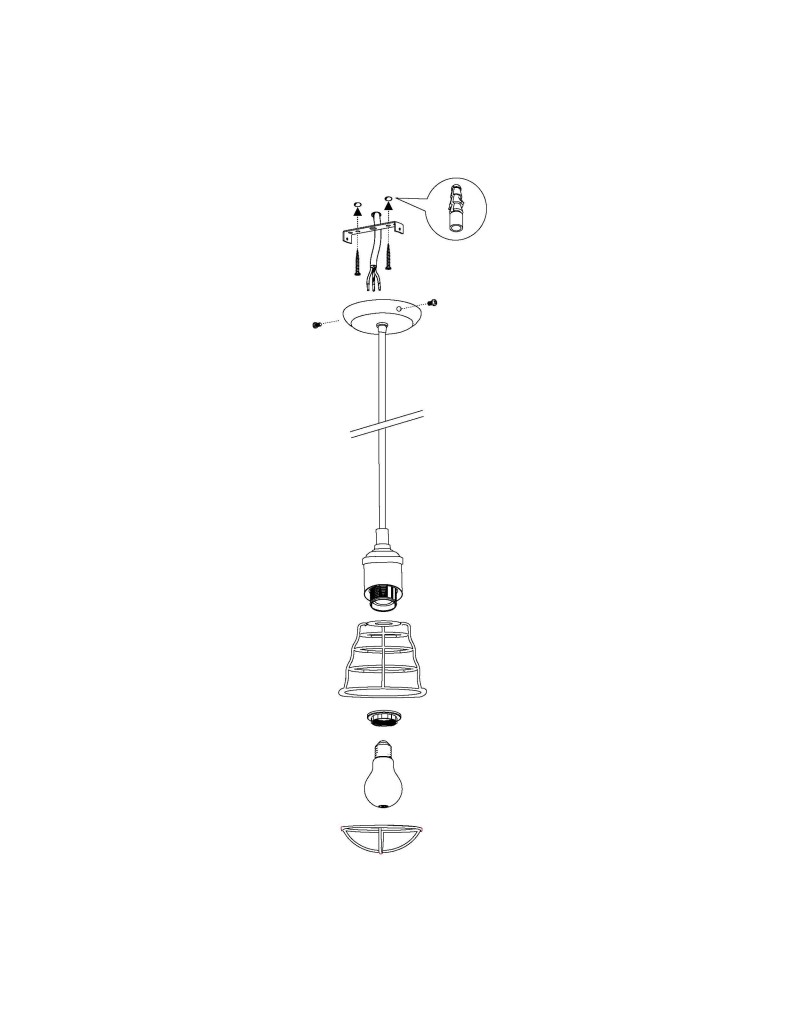 Lampada a sospensione Port Seton Ø 13 in reticolato metallico marrone anticato, E27 | Eglo -EGLO