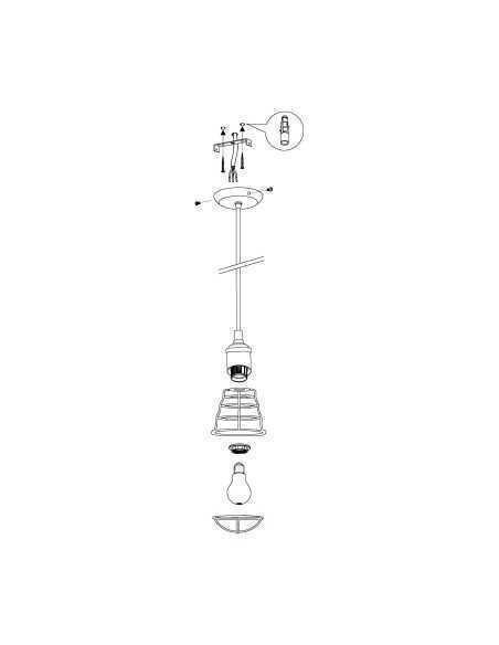Lampada a sospensione Port Seton Ø 13 in reticolato metallico marrone anticato, E27 | Eglo -EGLO
