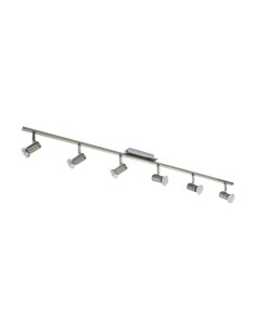Barra Rottelo 116 cm con 6 spot orientabili in nickel satinato e cromo, GU10 | Eglo -EGLO