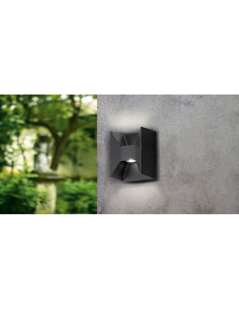 Applique LED da esterno Morino biemissione in alluminio antracite, 2,7 W, IP44 | Eglo -EGLO