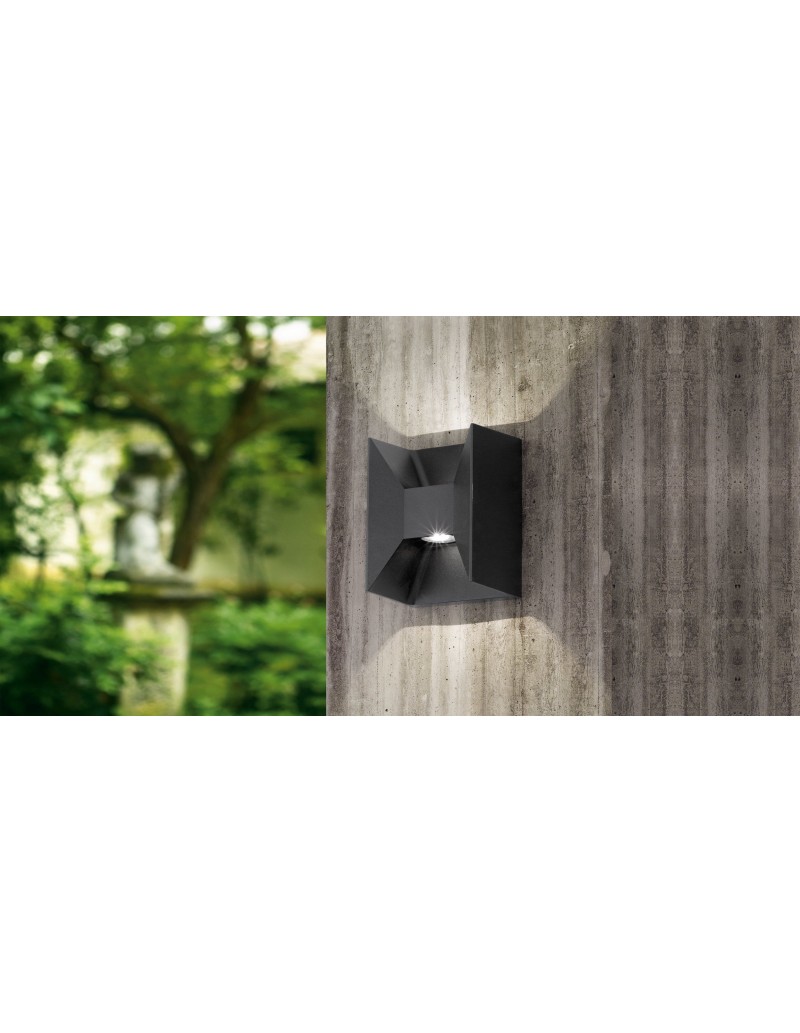 Applique LED da esterno Morino biemissione in alluminio antracite, 2,7 W, IP44 | Eglo -EGLO