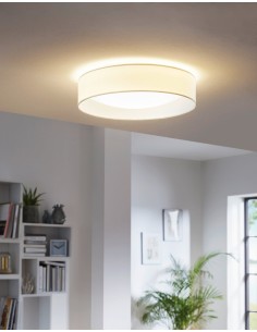 Plafoniera LED Palomaro Ø 32 cm con paralume in tessuto crema, 11 W 3000 K | Eglo -EGLO