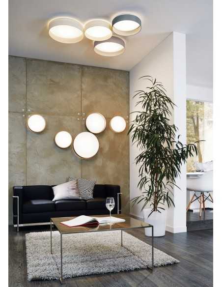 Plafoniera LED Palomaro Ø 32 cm con paralume in tessuto crema, 11 W 3000 K | Eglo -EGLO