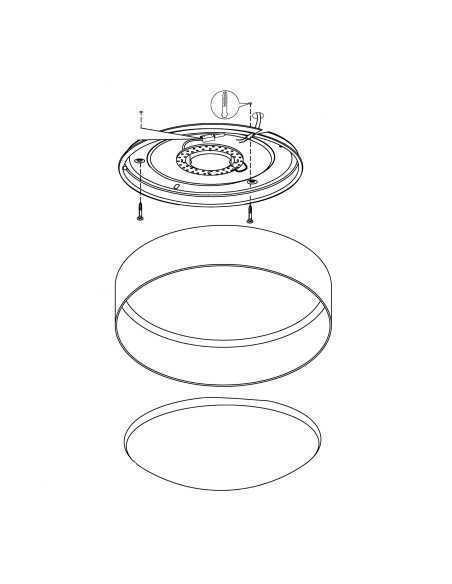 Plafoniera LED Palomaro Ø 32 cm con paralume in tessuto crema, 11 W 3000 K | Eglo -EGLO