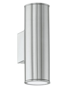 Applique da esterno Riga biemissione a cilindro in acciaio inox, 2 GU10, IP44 | Eglo -EGLO