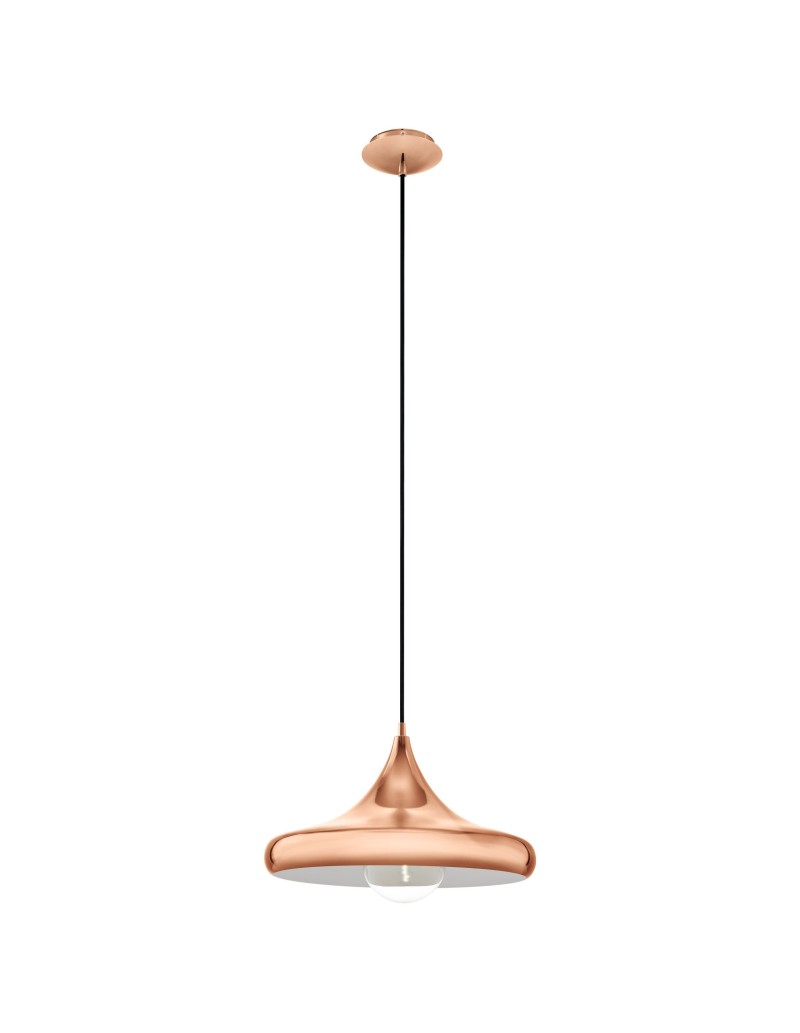 Lampada a sospensione vintage industrial Coretto 2 Ø 40 cm in acciaio rame, E27 | Eglo -EGLO