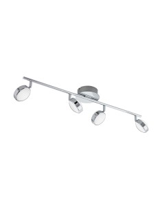 Barra LED Salto 76 cm con 4 teste orientabili in cromo e policarbonato, 3000 K | Eglo -EGLO