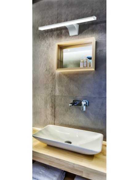Applique LED Pandella 2 per specchio da bagno in policarbonato argento e cromo, IP44 | Eglo -EGLO