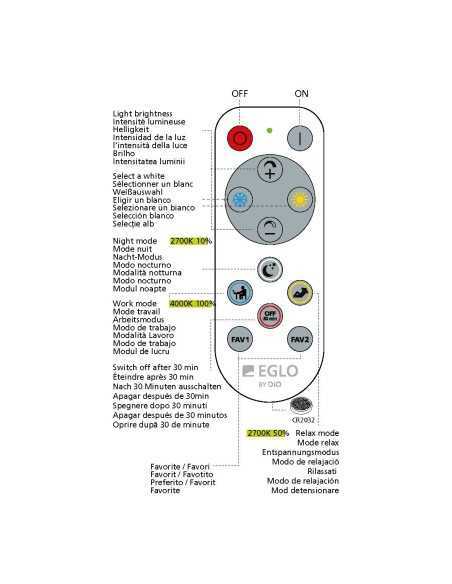Plafoniera LED Frania-A Ø 30 cm effetto cristallo, 2700-6500 K con telecomando, IP44 | Eglo -EGLO