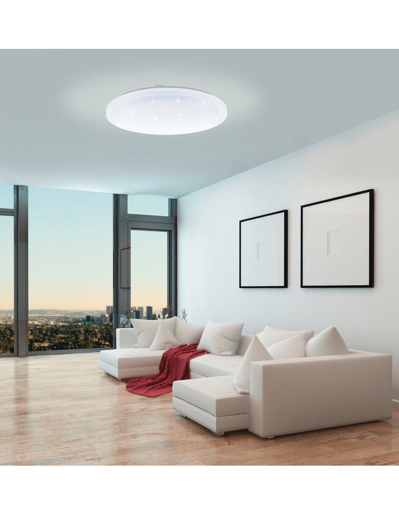Plafoniera LED Frania-A Ø 30 cm effetto cristallo, 2700-6500 K con telecomando, IP44 | Eglo -EGLO