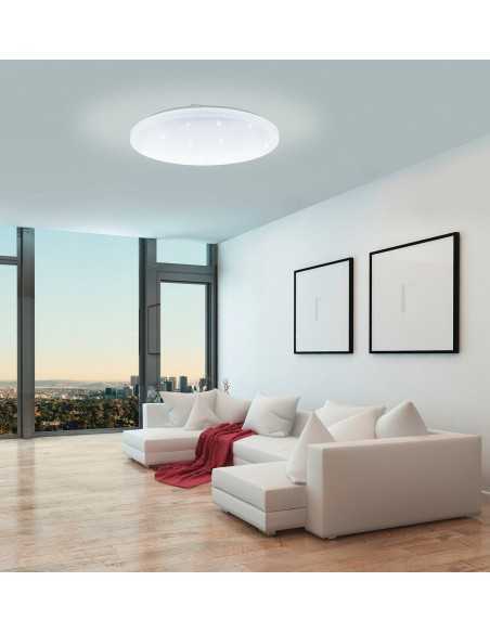 Plafoniera LED Frania-A Ø 30 cm effetto cristallo, 2700-6500 K con telecomando, IP44 | Eglo -EGLO