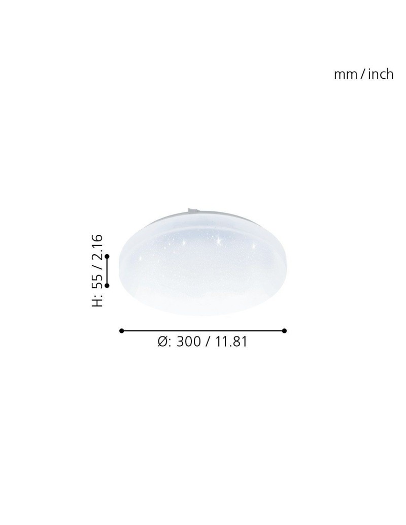Plafoniera LED Frania-A Ø 30 cm effetto cristallo, 2700-6500 K con telecomando, IP44 | Eglo -EGLO