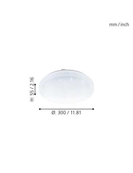 Plafoniera LED Frania-A Ø 30 cm effetto cristallo, 2700-6500 K con telecomando, IP44 | Eglo -EGLO