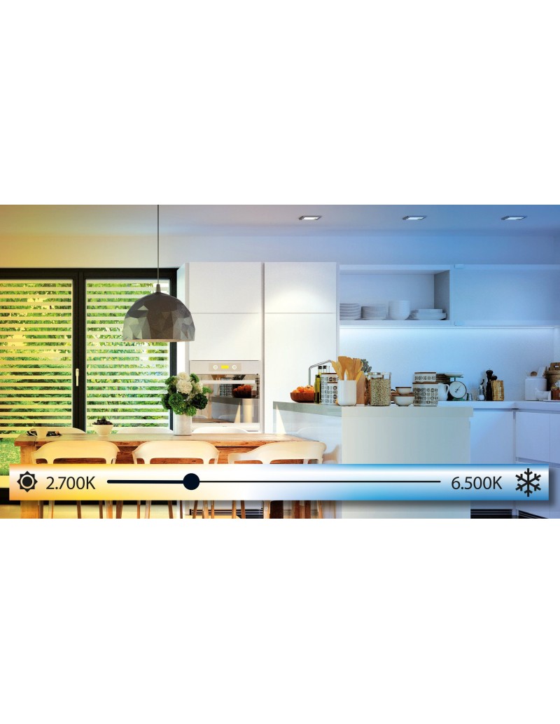 Plafoniera LED Frania-A Ø 30 cm effetto cristallo, 2700-6500 K con telecomando, IP44 | Eglo -EGLO