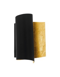 Applique Falicetto a cartoccio in acciaio nero con interno oro, luce indiretta, E27 | Eglo