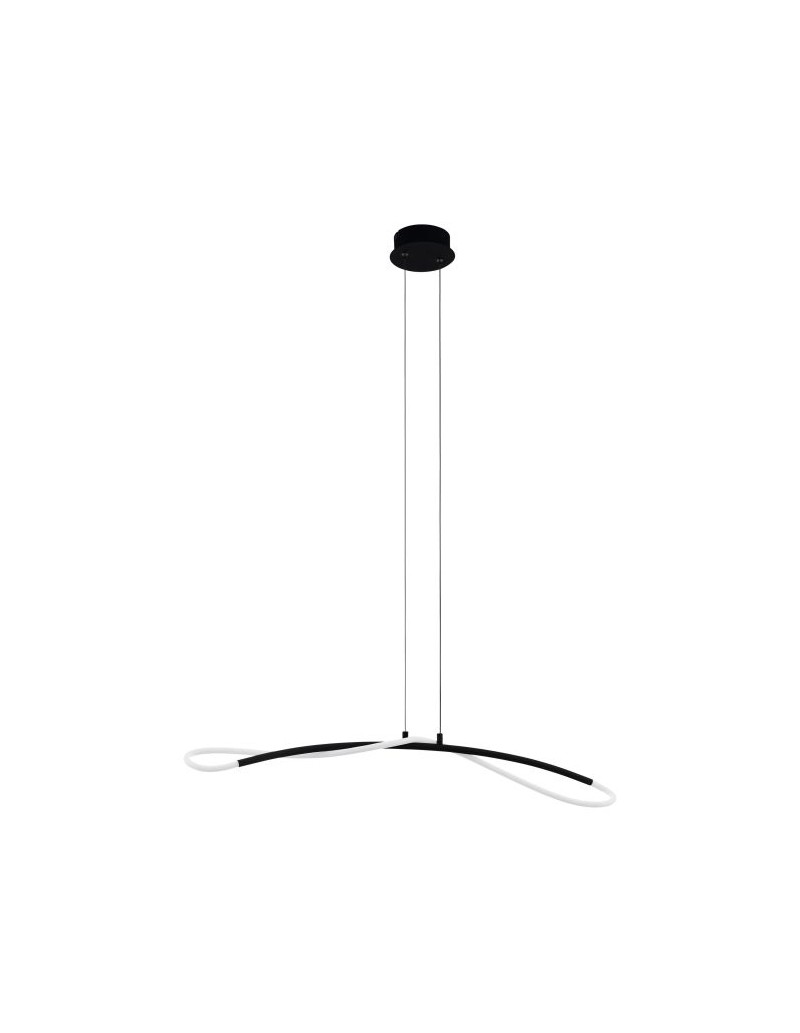 Lampada a sospensione LED Egidonella profilo arcuato 90 cm bianco e nero, 20 W | Eglo -EGLO
