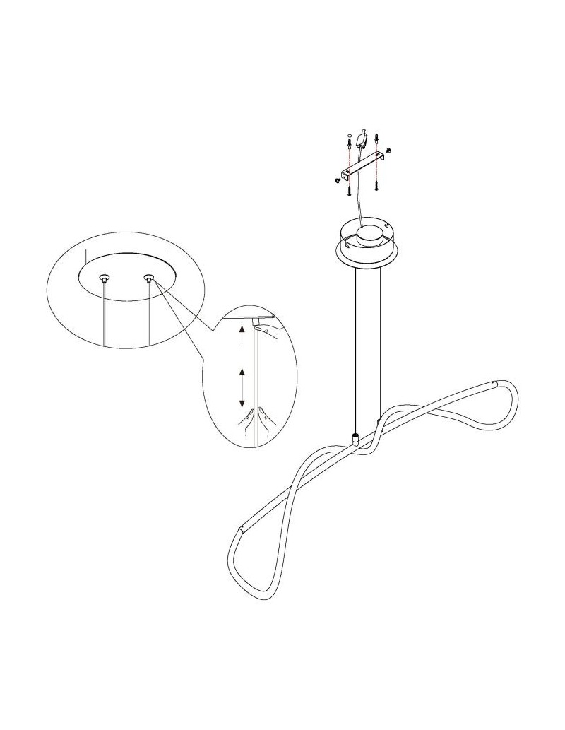 Lampada a sospensione LED Egidonella profilo arcuato 90 cm bianco e nero, 20 W | Eglo -EGLO