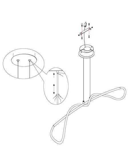 Lampada a sospensione LED Egidonella profilo arcuato 90 cm bianco e nero, 20 W | Eglo -EGLO