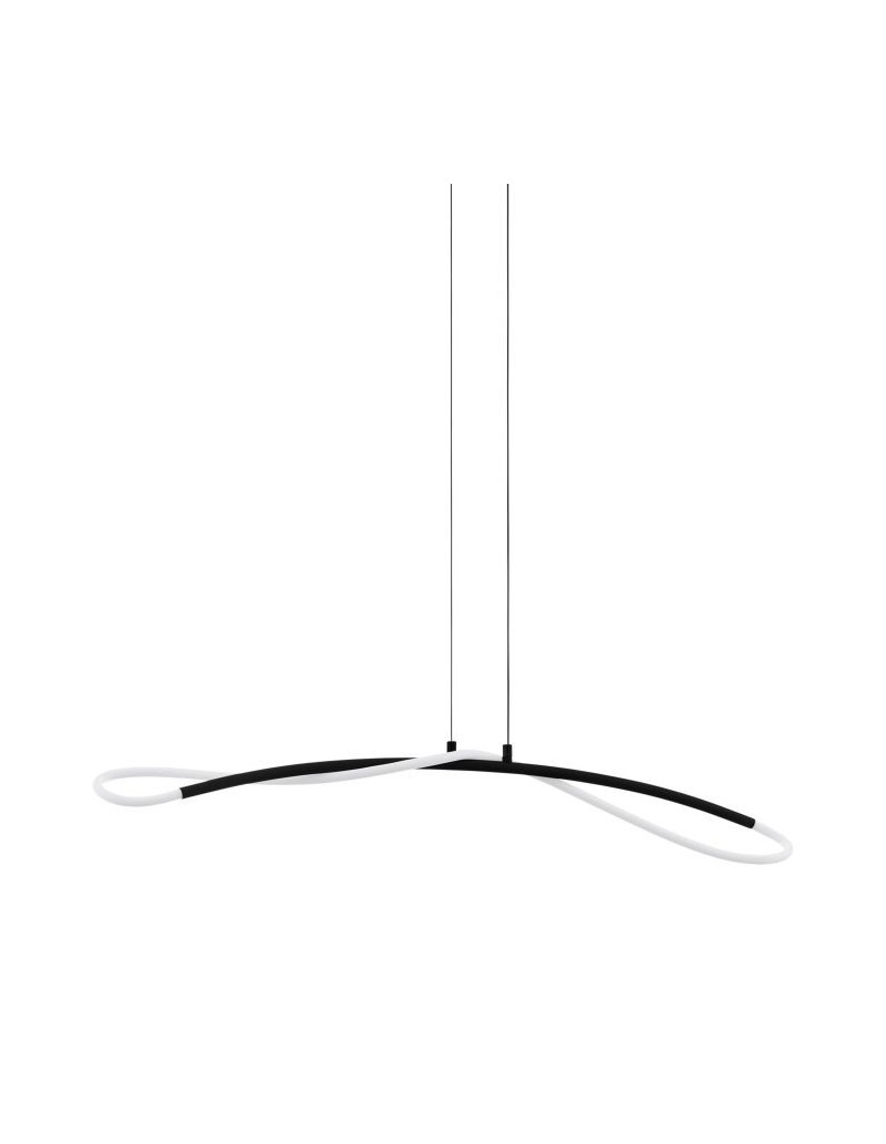 Lampada a sospensione LED Egidonella profilo arcuato 90 cm bianco e nero, 20 W | Eglo -EGLO