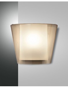 Applique Viki in vetro ambra con diffusore interno in metacrilato, E27 max 40 W | Fabas Luce -FABAS LUCE