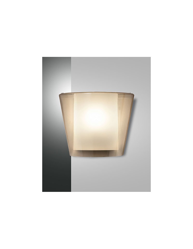 Applique Viki in vetro ambra con diffusore interno in metacrilato, E27 max 40 W | Fabas Luce -FABAS LUCE