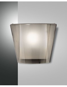 Applique Viki in vetro fumé con diffusore interno in metacrilato, E27 | Fabas Luce -FABAS LUCE