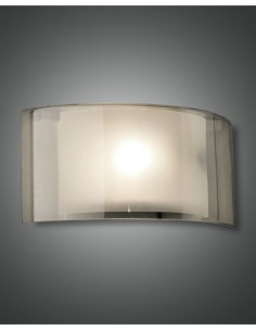 Applique Alide 34 cm in vetro fumé con diffusore interno in metacrilato, E27 | Fabas Luce -FABAS LUCE