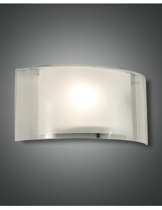 Applique Alide 34 cm in vetro trasparente con diffusore in metacrilato, E27 | Fabas Luce -FABAS LUCE