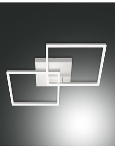 Plafoniera LED Bard quadrata 65 cm bianco, 52 W dimmerabile, luce naturale | Fabas Luce -FABAS LUCE